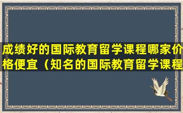 成绩好的国际教育留学课程哪家价格便宜（知名的国际教育留学课程哪家价格便宜）