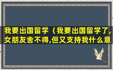 我要出国留学（我要出国留学了,女朋友舍不得,但又支持我什么意思）