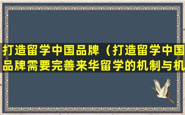 打造留学中国品牌（打造留学中国品牌需要完善来华留学的机制与机制）