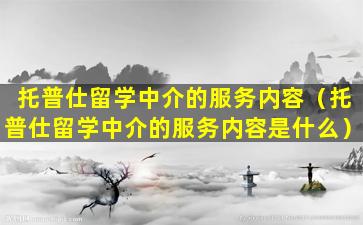 托普仕留学中介的服务内容（托普仕留学中介的服务内容是什么）