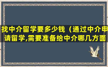 找中介留学要多少钱（通过中介申请留学,需要准备给中介哪几方面的费用）