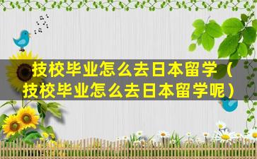 技校毕业怎么去日本留学（技校毕业怎么去日本留学呢）