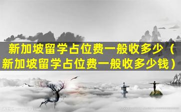 新加坡留学占位费一般收多少（新加坡留学占位费一般收多少钱）