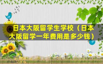 日本大阪留学生学校（日本大阪留学一年费用是多少钱）