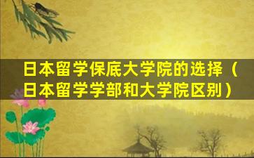 日本留学保底大学院的选择（日本留学学部和大学院区别）