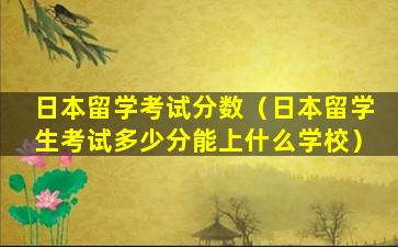 日本留学考试分数（日本留学生考试多少分能上什么学校）