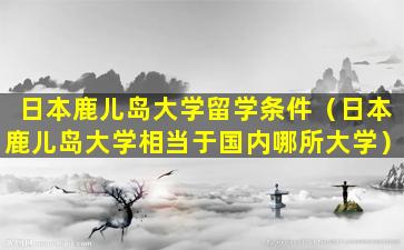 日本鹿儿岛大学留学条件（日本鹿儿岛大学相当于国内哪所大学）