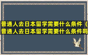 普通人去日本留学需要什么条件（普通人去日本留学需要什么条件吗）