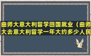 曲师大意大利留学回国就业（曲师大去意大利留学一年大约多少人民币）