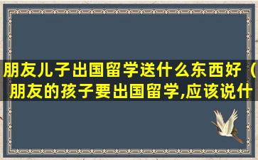 朋友儿子出国留学送什么东西好（朋友的孩子要出国留学,应该说什么祝福）