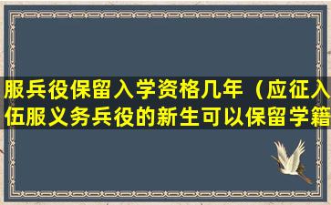 服兵役保留入学资格几年（应征入伍服义务兵役的新生可以保留学籍多少年）