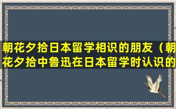 朝花夕拾日本留学相识的朋友（朝花夕拾中鲁迅在日本留学时认识的一位朋友是谁）