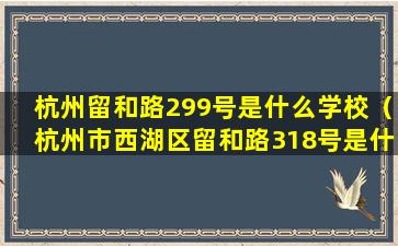 杭州留和路299号是什么学校（杭州市西湖区留和路318号是什么学校）