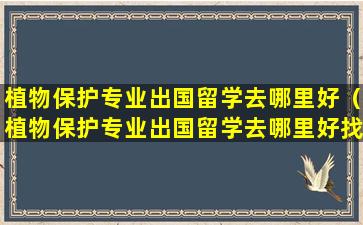 植物保护专业出国留学去哪里好（植物保护专业出国留学去哪里好找工作）