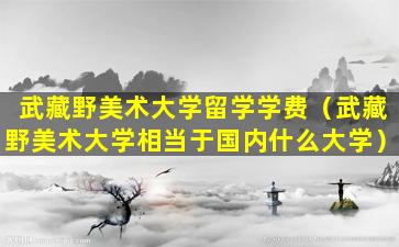 武藏野美术大学留学学费（武藏野美术大学相当于国内什么大学）