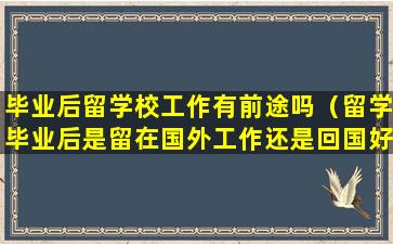 毕业后留学校工作有前途吗（留学毕业后是留在国外工作还是回国好）