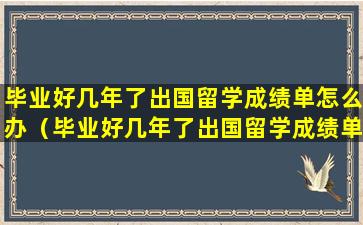 毕业好几年了出国留学成绩单怎么办（毕业好几年了出国留学成绩单怎么办理）