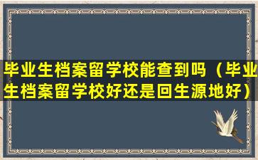 毕业生档案留学校能查到吗（毕业生档案留学校好还是回生源地好）