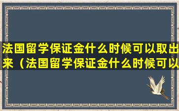 法国留学保证金什么时候可以取出来（法国留学保证金什么时候可以取出来啊）