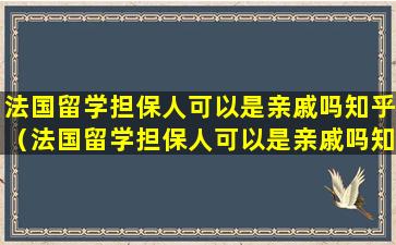 法国留学担保人可以是亲戚吗知乎（法国留学担保人可以是亲戚吗知乎文章）