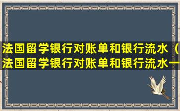 法国留学银行对账单和银行流水（法国留学银行对账单和银行流水一样吗）