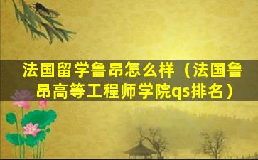 法国留学鲁昂怎么样（法国鲁昂高等工程师学院qs排名）