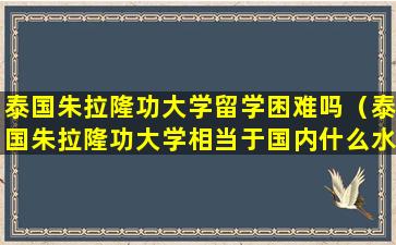 泰国朱拉隆功大学留学困难吗（泰国朱拉隆功大学相当于国内什么水平）