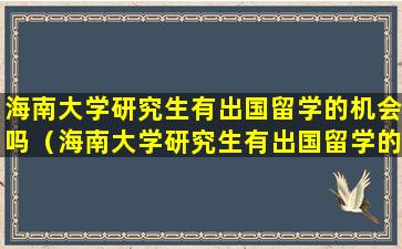 海南大学研究生有出国留学的机会吗（海南大学研究生有出国留学的机会吗知乎）