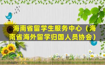 海南省留学生服务中心（海南省海外留学归国人员协会）