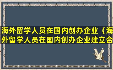 海外留学人员在国内创办企业（海外留学人员在国内创办企业建立合作研究开发基地）