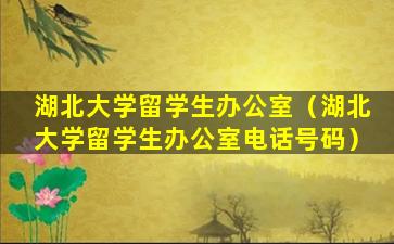 湖北大学留学生办公室（湖北大学留学生办公室电话号码）