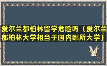 爱尔兰都柏林留学危险吗（爱尔兰都柏林大学相当于国内哪所大学）