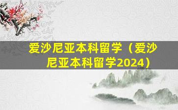 爱沙尼亚本科留学（爱沙尼亚本科留学2024）