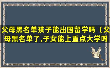父母黑名单孩子能出国留学吗（父母黑名单了,子女能上重点大学吗）