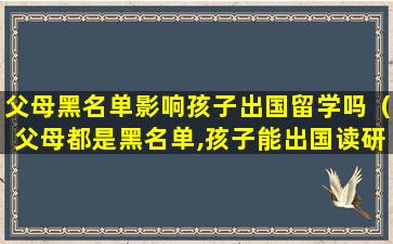 父母黑名单影响孩子出国留学吗（父母都是黑名单,孩子能出国读研吗）