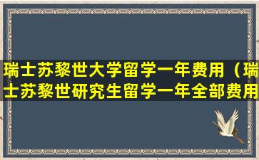 瑞士苏黎世大学留学一年费用（瑞士苏黎世研究生留学一年全部费用）