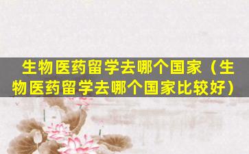 生物医药留学去哪个国家（生物医药留学去哪个国家比较好）