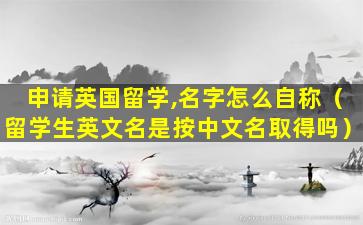 申请英国留学,名字怎么自称（留学生英文名是按中文名取得吗）