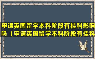 申请英国留学本科阶段有挂科影响吗（申请英国留学本科阶段有挂科影响吗高中）