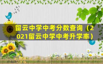 留云中学中考分数查询（2021留云中学中考升学率）