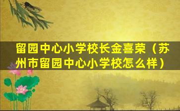 留园中心小学校长金喜荣（苏州市留园中心小学校怎么样）