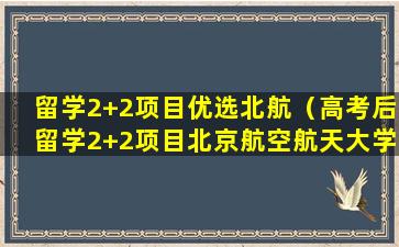 留学2+2项目优选北航（高考后留学2+2项目北京航空航天大学认可）