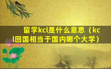 留学kcl是什么意思（kcl回国相当于国内哪个大学）