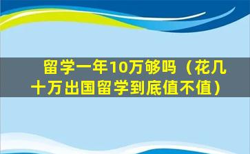 留学一年10万够吗（花几十万出国留学到底值不值）