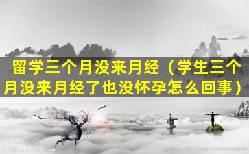 留学三个月没来月经（学生三个月没来月经了也没怀孕怎么回事）