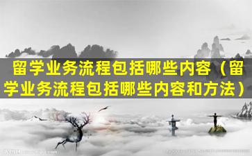 留学业务流程包括哪些内容（留学业务流程包括哪些内容和方法）