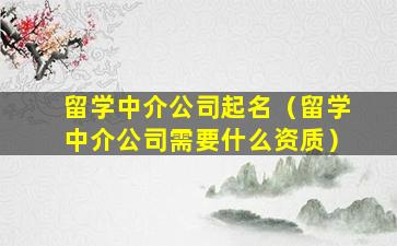 留学中介公司起名（留学中介公司需要什么资质）