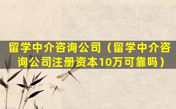 留学中介咨询公司（留学中介咨询公司注册资本10万可靠吗）