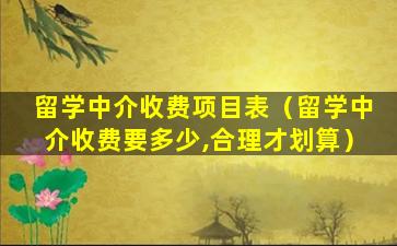 留学中介收费项目表（留学中介收费要多少,合理才划算）