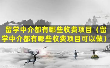 留学中介都有哪些收费项目（留学中介都有哪些收费项目可以做）